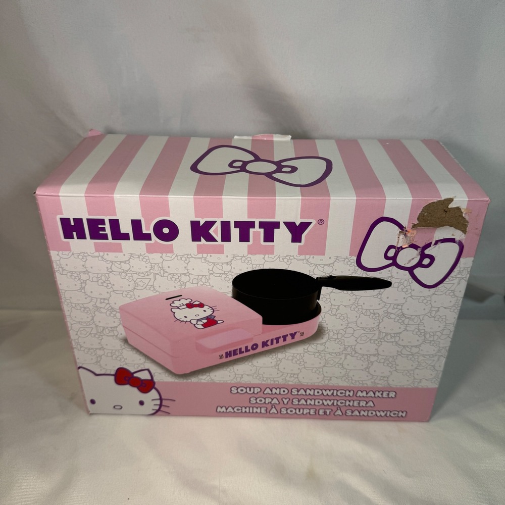 Hello Kitty Soup and Sandwich Maker Uncanny Brands Pink Sanrio Kitchen Appliance